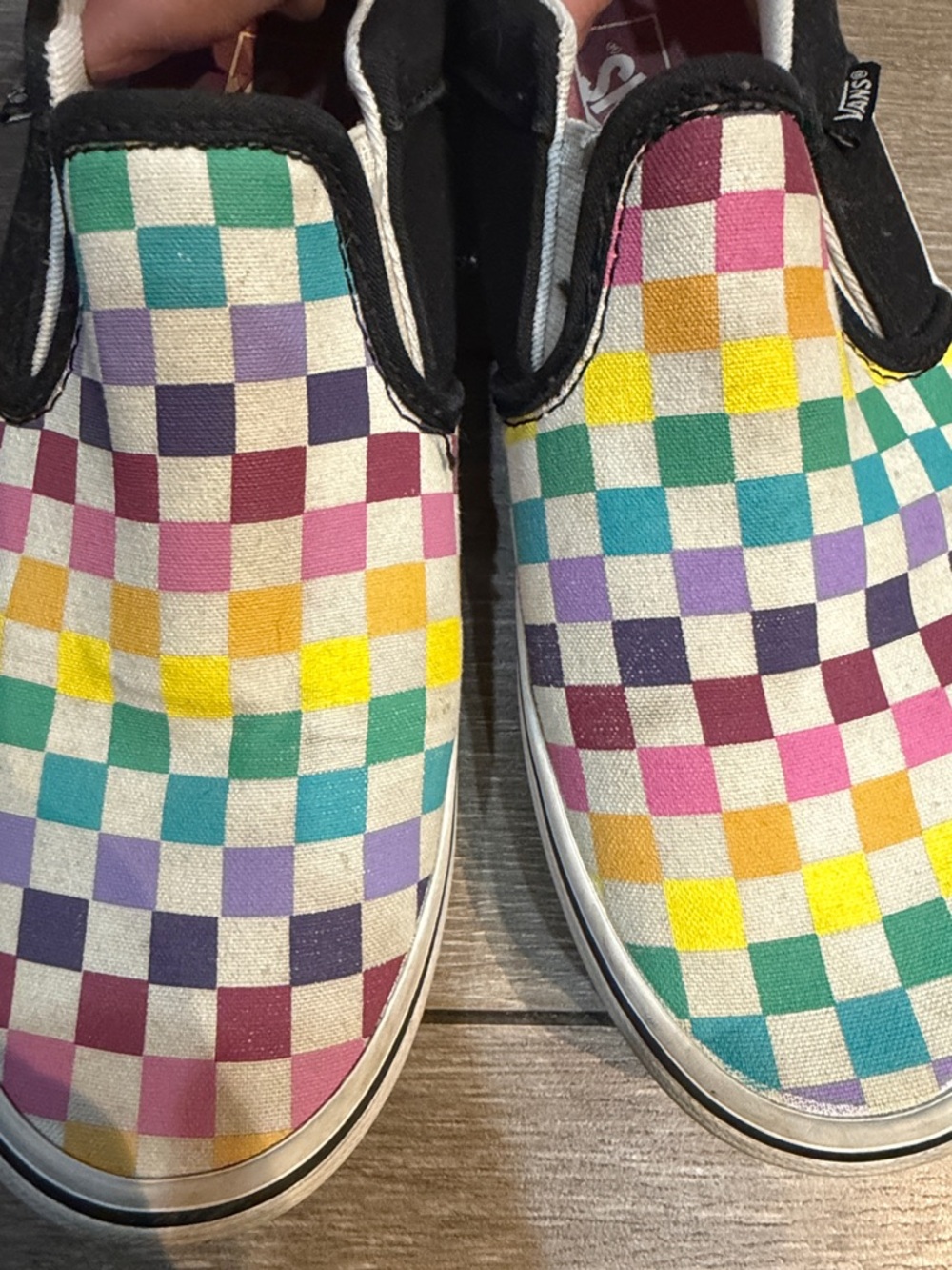 Vans Kids Multicolor Checkerboard Slip-On Sneakers - Picture 5 of 14